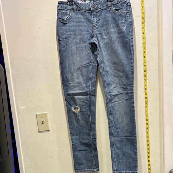Mossimo Supply Co. Women's Distressed Light Blue Skinny Jeans - Picture 1 of 5